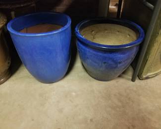 Glazed garden planters