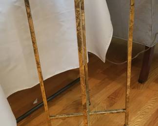 Painted metal accent table with mirrored top