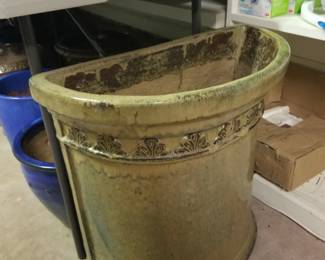 Glazed pottery planter