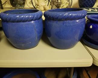 Glazed garden planters