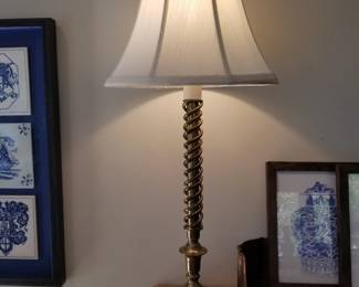 Barley twist metal lamp