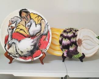 Colorful serving platters