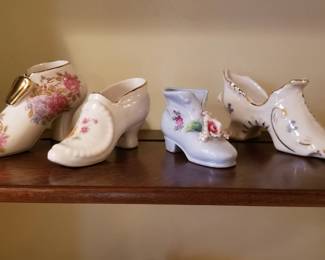 Vintage porcelain shoe figurines