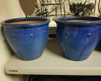 Glazed garden planters