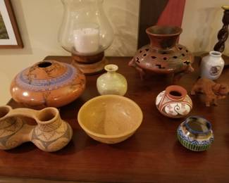 Selection of pottery, including Native American 