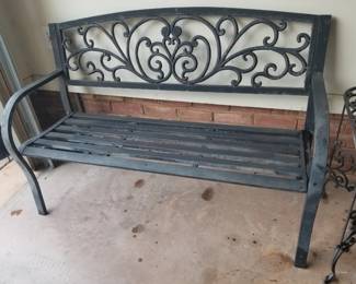 Metal patio bench