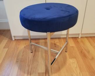 Blue velvet stool