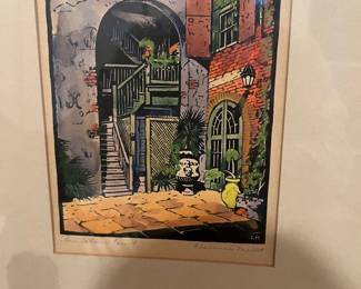 Set of 3 Clarence Millet engravings sign
