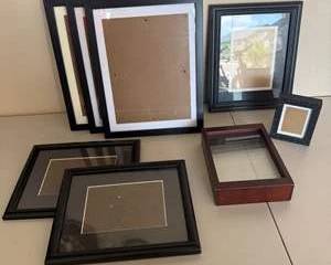 Assorted Picture Frames & Shadow Box Display Cases – Lot of 9