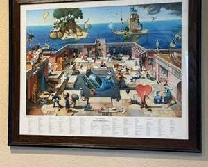 1999 Jan van Haasteren "Ultimate Proverbidioms" Framed Art Print by Tee Breitenbach
