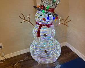 Illuminated Indoor/Outdoor Lighted Snowman Holiday Decoration – Pre-Lit Christmas Yard Décor