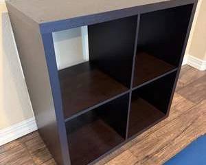 Black 4-Cube Storage Organizer Shelf