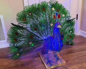 Lighted Peacock Holiday Yard Decoration