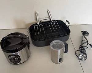 Aroma Rice Cooker, Cuisinart Immersion Blender and All Clad Roaster Pan Bundle