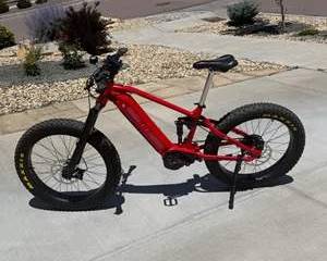 Red Biktrix Juggernaut Ultra FS Pro 3 Fat 52V Electric Mountain Bike – Bafang Ultra Mid-Drive, Full Suspension