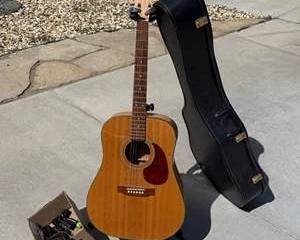 Hohner HW640 Acoustic Guitar with Hard Case and Accessories
