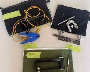 Assorted HVAC Refrigeration Service Tools with Tubing Bender, Flaring Tool & Accessories
