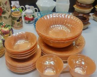 orange plate set