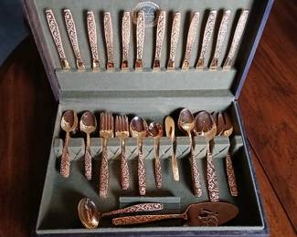 'Americana Golden Heritage' 23K gold plated flatware (service for 12)