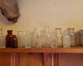 Assorted antique bottles
