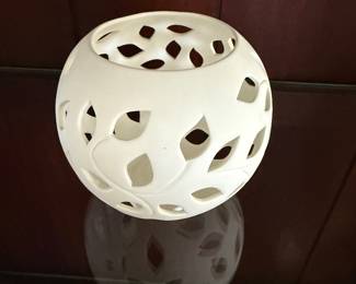 White ceramic candle canister 