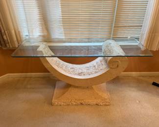 MCM Glass & Stone entry table 