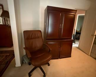 Computer armoire and chair 