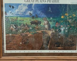 Commemorative pane of "Great Plains Prairie" postage stamps. There are 10 stamps hidden within this.