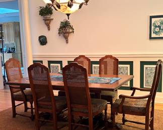 Drexel Heritage Table and Cane Back chairs