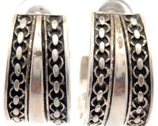 Sterling Silver Hoop Estate Earrings