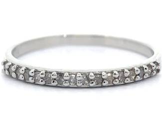 Natural Diamond Band Ring in Sterling Silver