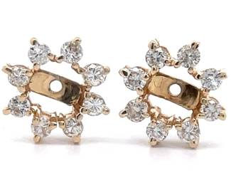 0.15 Carat Natural Diamond Star Stud Earring Jackets in 14k Yellow Gold