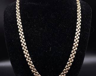 Sterling Silver Gold-Plated Chain Necklace, 16" – Double Link Design
