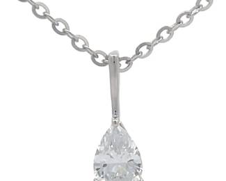 0.25 Carat Pear-Shaped Solitaire Pendant Necklace