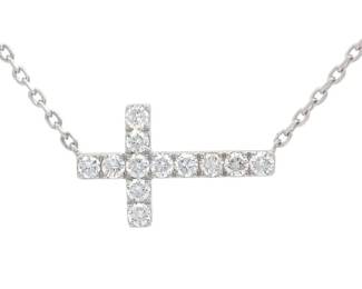 0.50 Carat Diamond Sideways Cross Layering Necklace