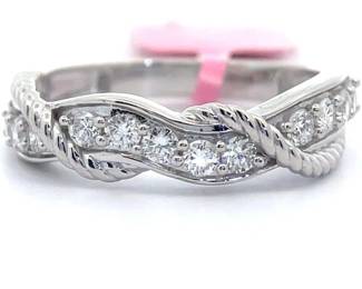 0.52 Carat Diamond Entwined Twist Channel Ring