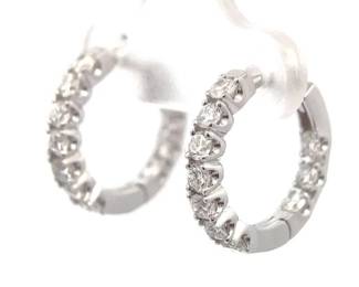 1 Carat Diamond Inside-Out Hoop Earrings