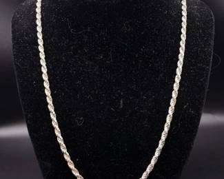 Sterling Silver Rope Chain Necklace, 3.1mm – 18"; Classic Twist Style