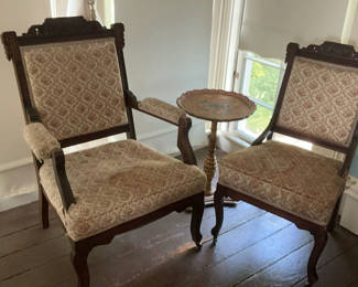 Lot 2: Victorian Chairs. Small Table