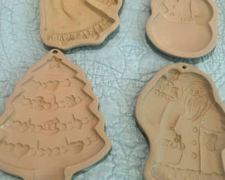 Lot 46: Brown Bag Vintage Christmas cookie molds with decorating books