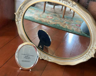 Lot 14: Oval Wall Mirror, Silver Oval Photo Frame