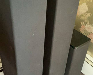 Lot 4: 2 Black Definitive Floor Speakers & Subwoofer