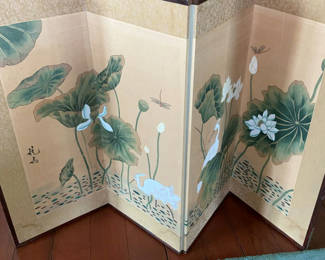 Lot 12: Antique Asian Hand Painted Screen