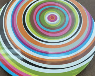 Lot 33: Round multicolor concentric-ring Lazy Susan