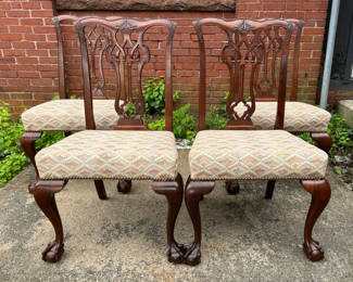 Lot 21: Antique Ball & Claw Feet Dining Chairs 