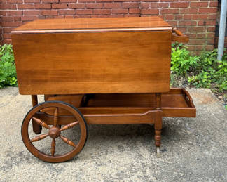 Lot 15: Vintage Dropleaf Serving Cart 