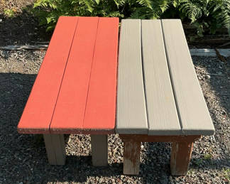 Lot 69: Pair Of Sturdy Home built Benches.