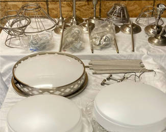 Lot 134: Assorted lighting fixture components and hardware
