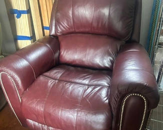 Lot 8: Burgundy Leather Lay-Z-Boy Recliner- Rocker