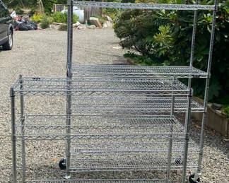 Lot 41: Steel Shelving Units on wheels